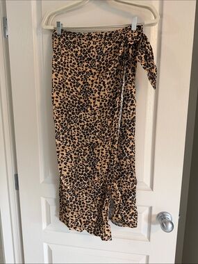 & Other Stories Leopard-Print Satin Skirt in Tan and Black